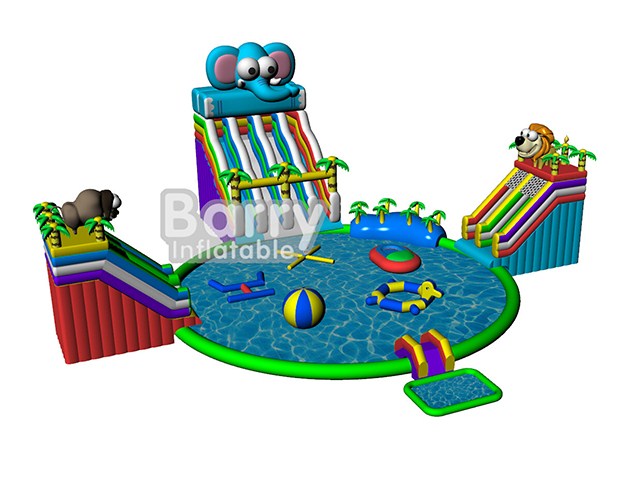 China Kids Play Park Games , Elephant Inflatable Water Park BY-AWP-082